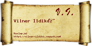 Vilner Ildikó névjegykártya
